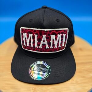 KBETHOS Miami Snapback Hat Black Red Alligator Skin‎ Patch Premium Headwear